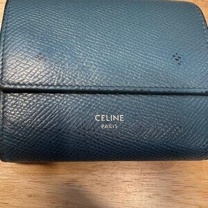 CELINE Blue Tri-fold Wallet